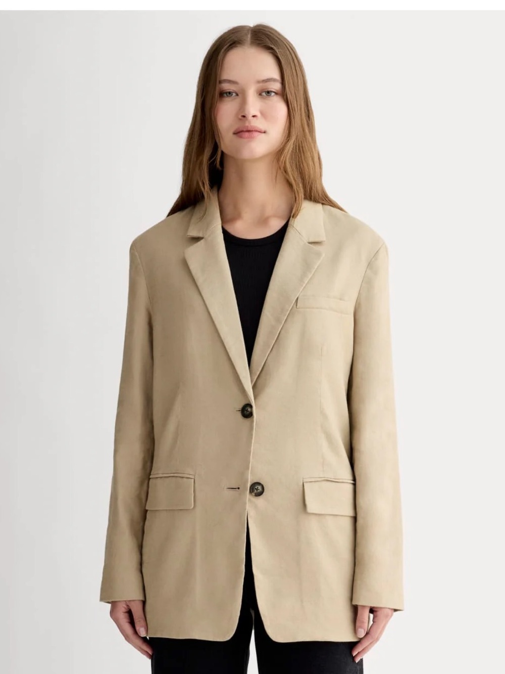 Everlane the Tencel oversized blazer tan size 2 new